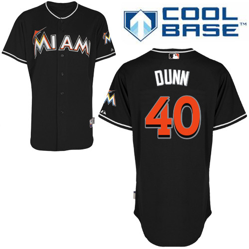 Mike Dunn #40 MLB Jersey-Miami Marlins Men's Authentic Alternate 2 Black Cool Base Baseball Jersey